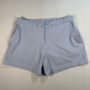 Abercrombie & Fitch 4" Seersucker Lined Hybrid Shorts Mens M Blue Stripe Stretch